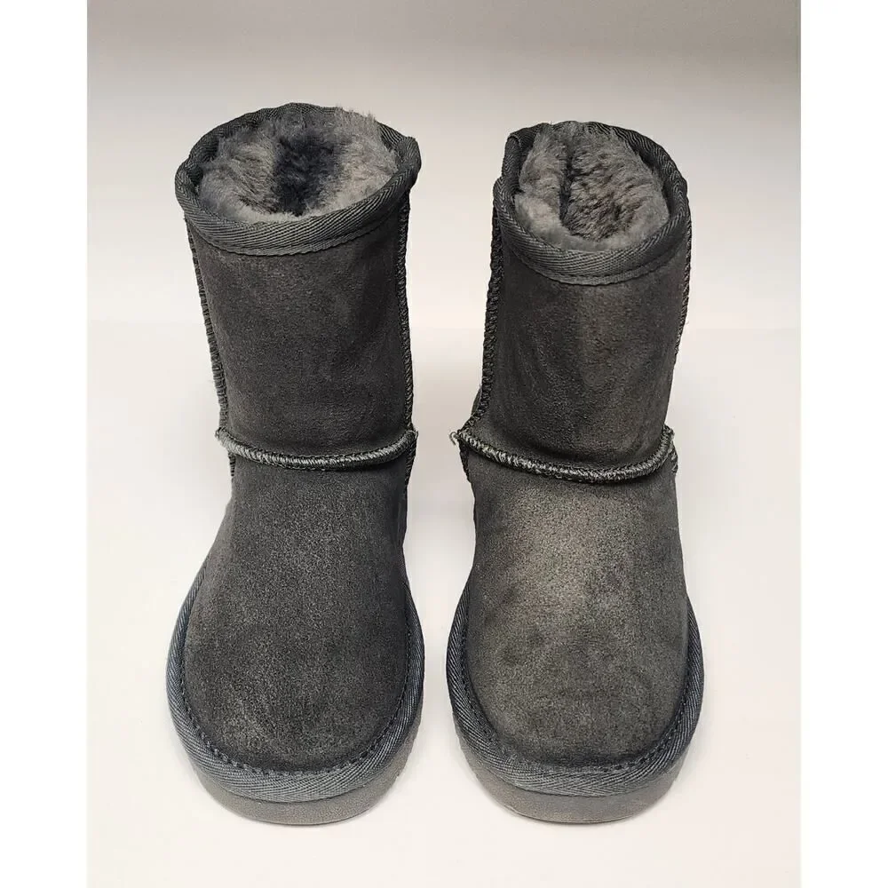Dream Paris Girls Shorty-K Mid Calf Winter Snow Boots Gray Size 12